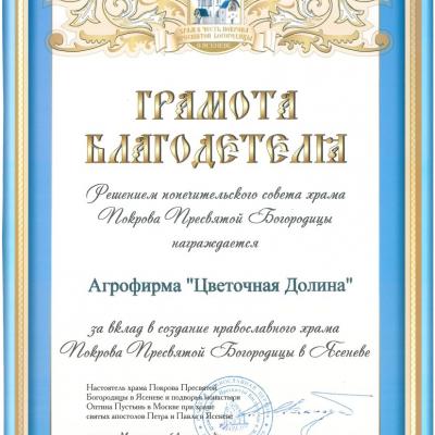 Благодарственное письмо