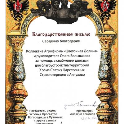 Благодарственное письмо