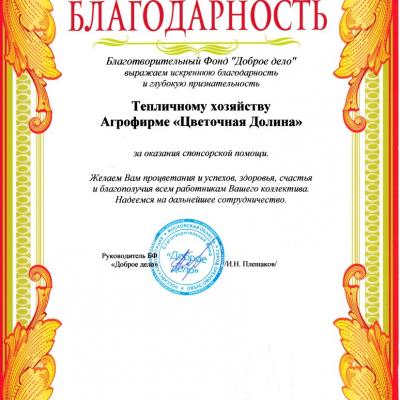 Благодарственное письмо